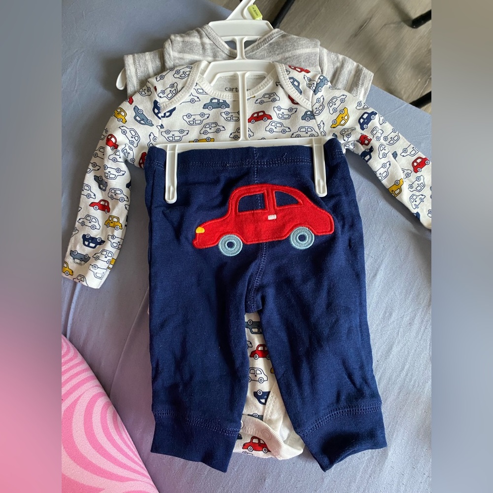 BABY CARTERS 2 BODYSUITS AND 1 PAIR OF PANTS